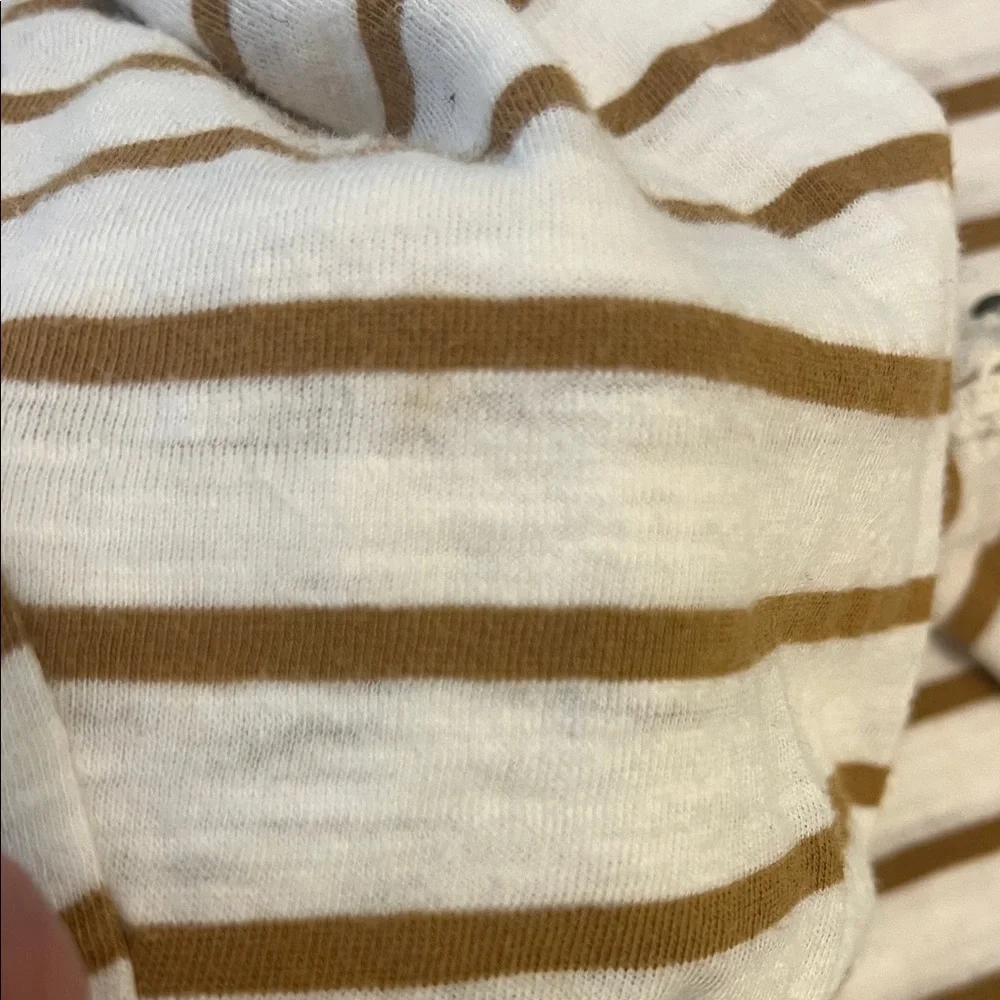 Free People Boho Lace Sleeve Striped Top Cream Soft Girl Indie long sleeved Tee